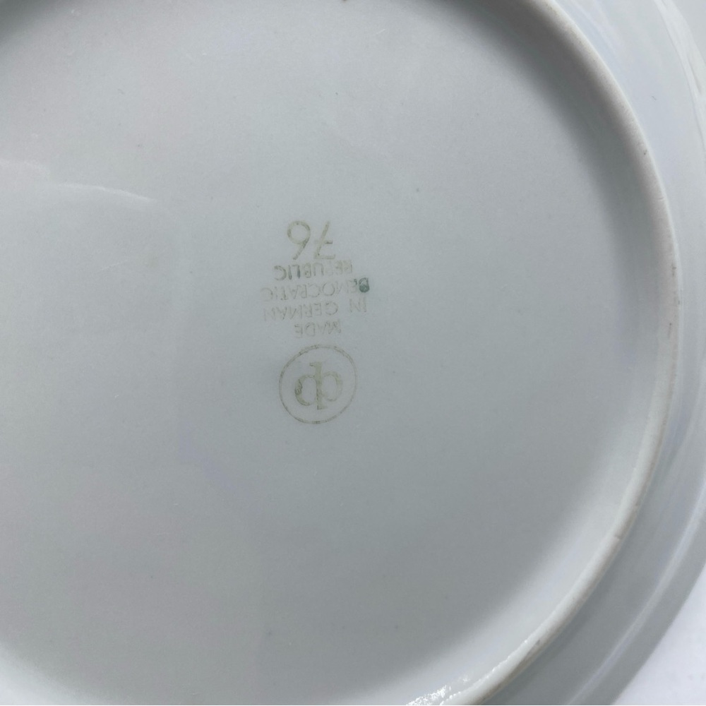CP German Democratic Republic Floral Salad Plates Floral Gold Trim Rose Set of 2 - Picture 4 of 8